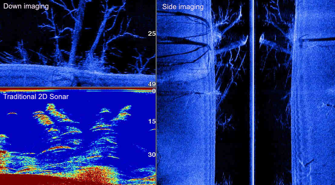 Side Imaging Vs Down Imaging Vs sonar
